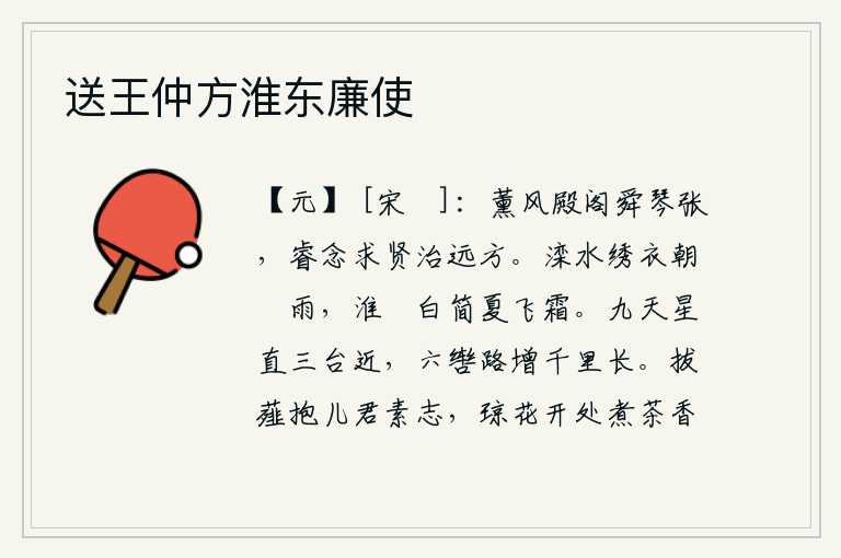 送王仲方淮东廉使