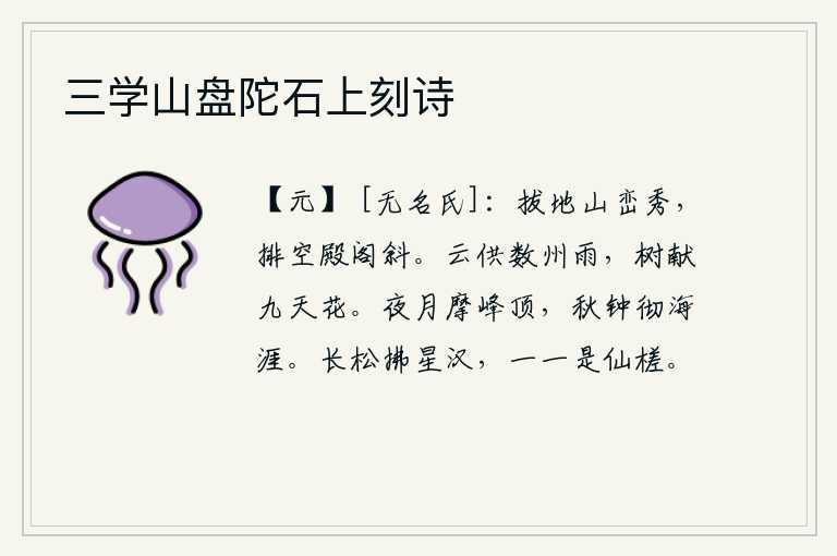 三学山盘陀石上刻诗